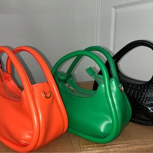 Women's orange, green, black Top-Handle Bag - Stylish Everyday Carry